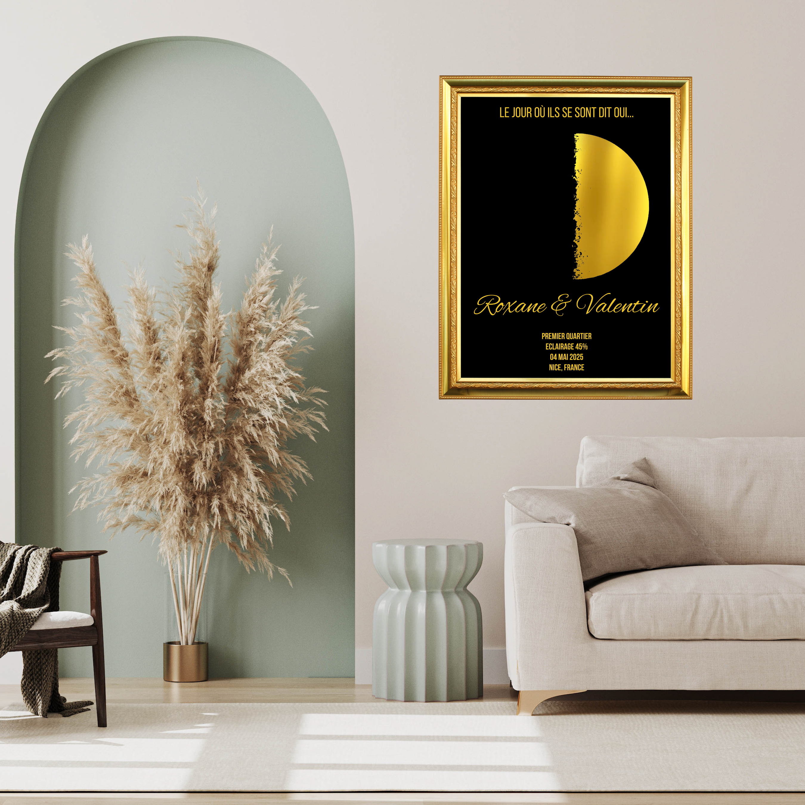 Cadre "Lune dorée"